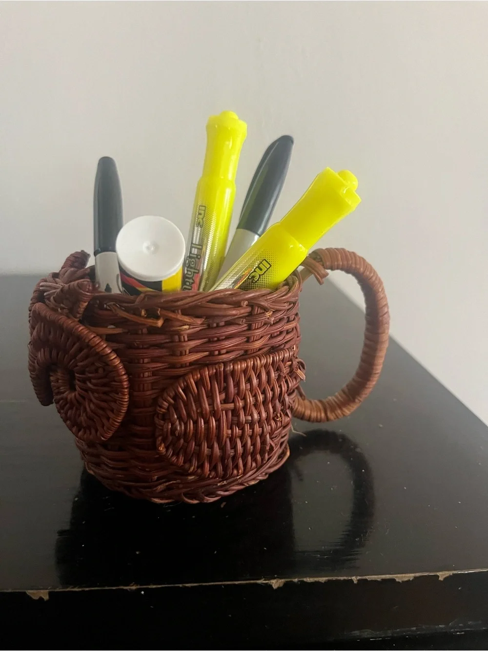 Vintage Handwoven Brown Owl Mug/Holder